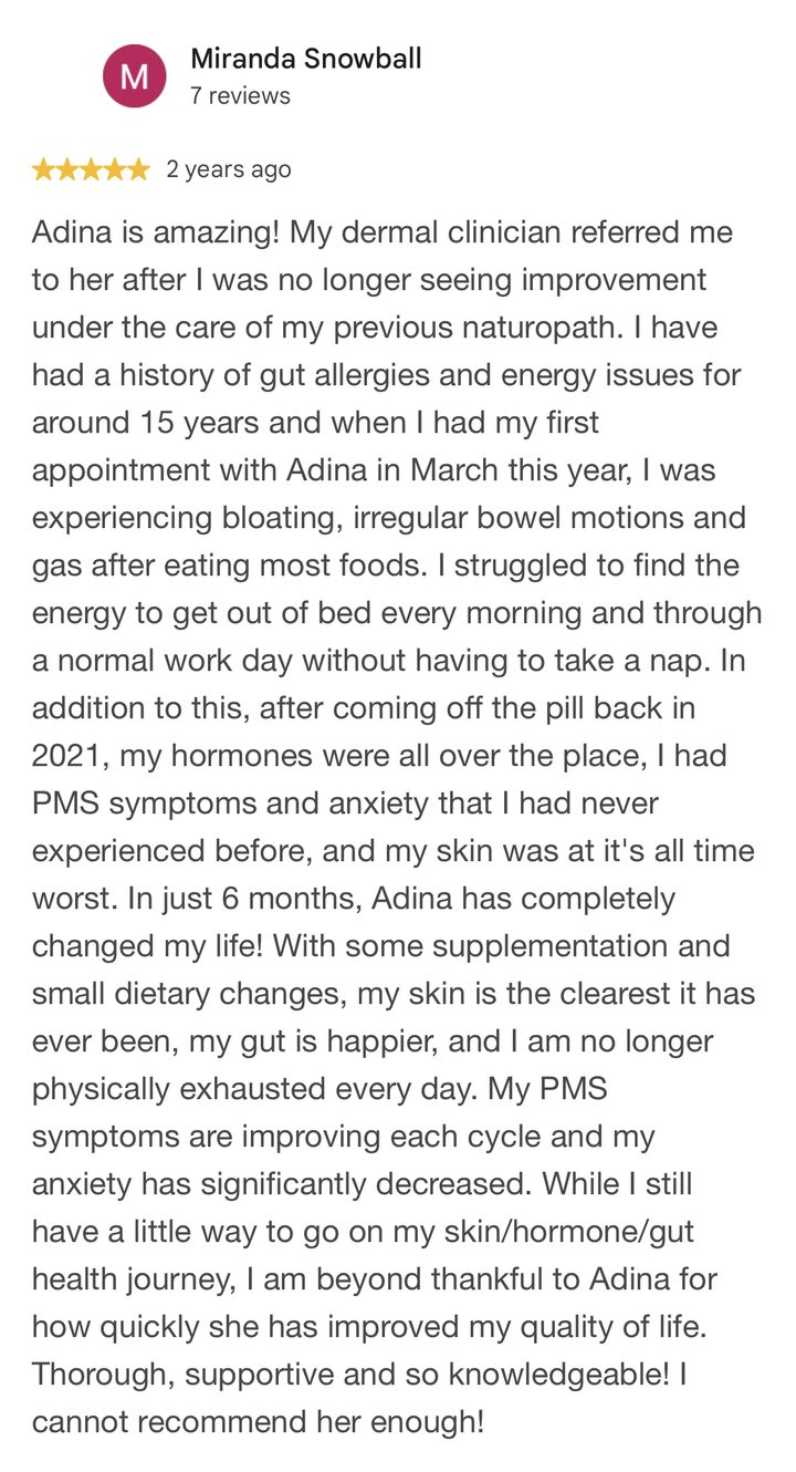 Google review from Miranda, 5 stars