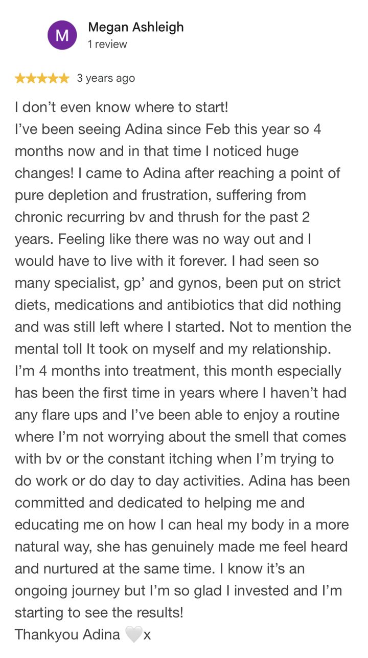 Google review from Megan, 5 stars