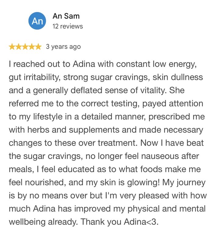 Google review from An, 5 stars