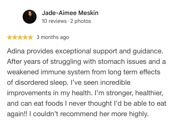 Google review from Jade-Aimee, 5 stars