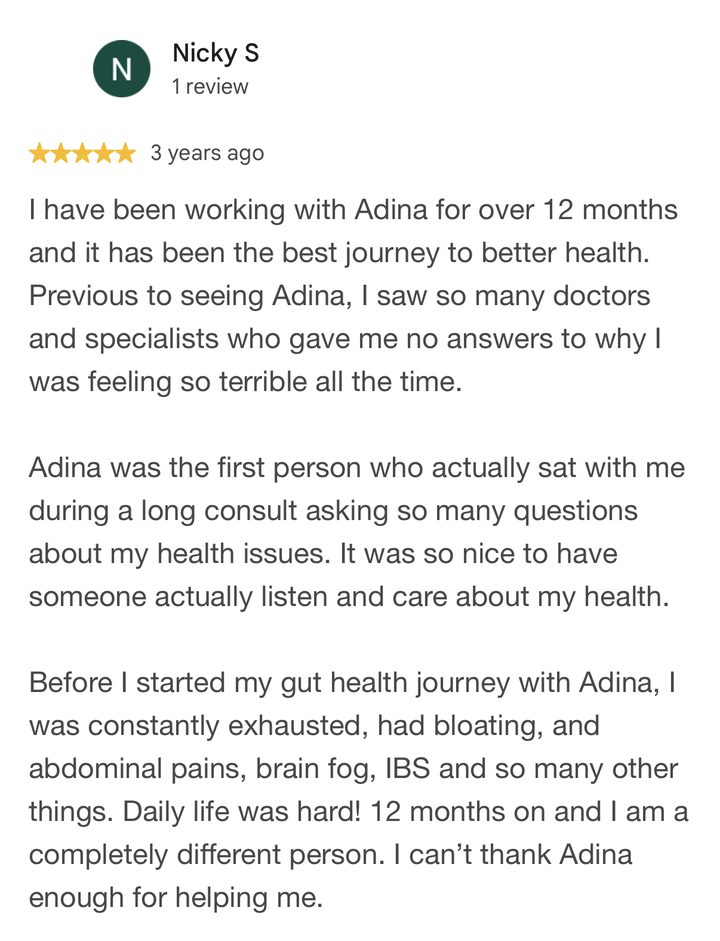Google review from Nicky, 5 stars